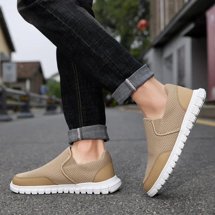 Mesh slip-on walking sneakers with orthopedic insole