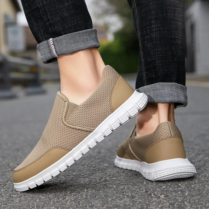 Mesh slip-on walking sneakers with orthopedic insole
