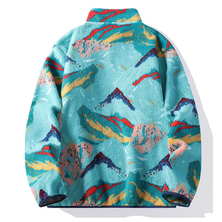 Abstract Peaks Fleece Jacket