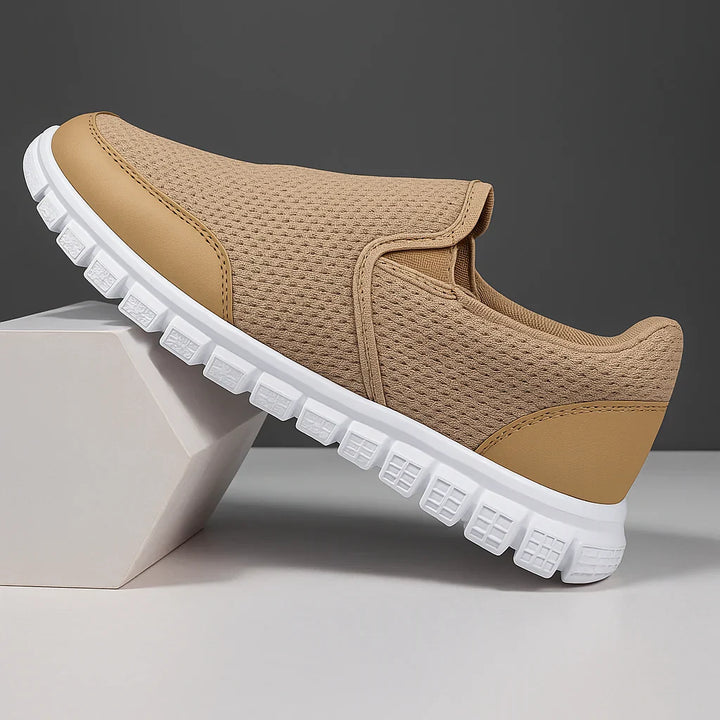Mesh slip-on walking sneakers with orthopedic insole
