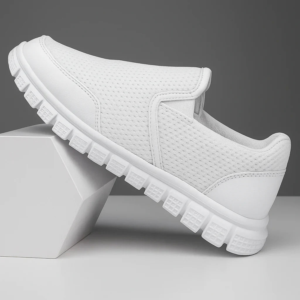 Mesh slip-on walking sneakers with orthopedic insole